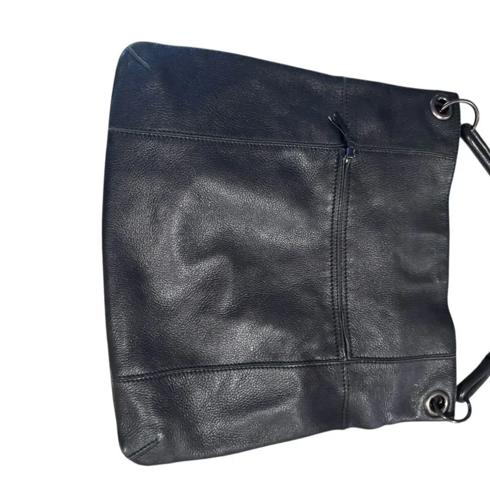 BOTTEGA VENETA Black Leather One Shoulder HoboTote Bag Auth